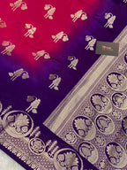 Semi Raw Mango 3D Banarasi Saree