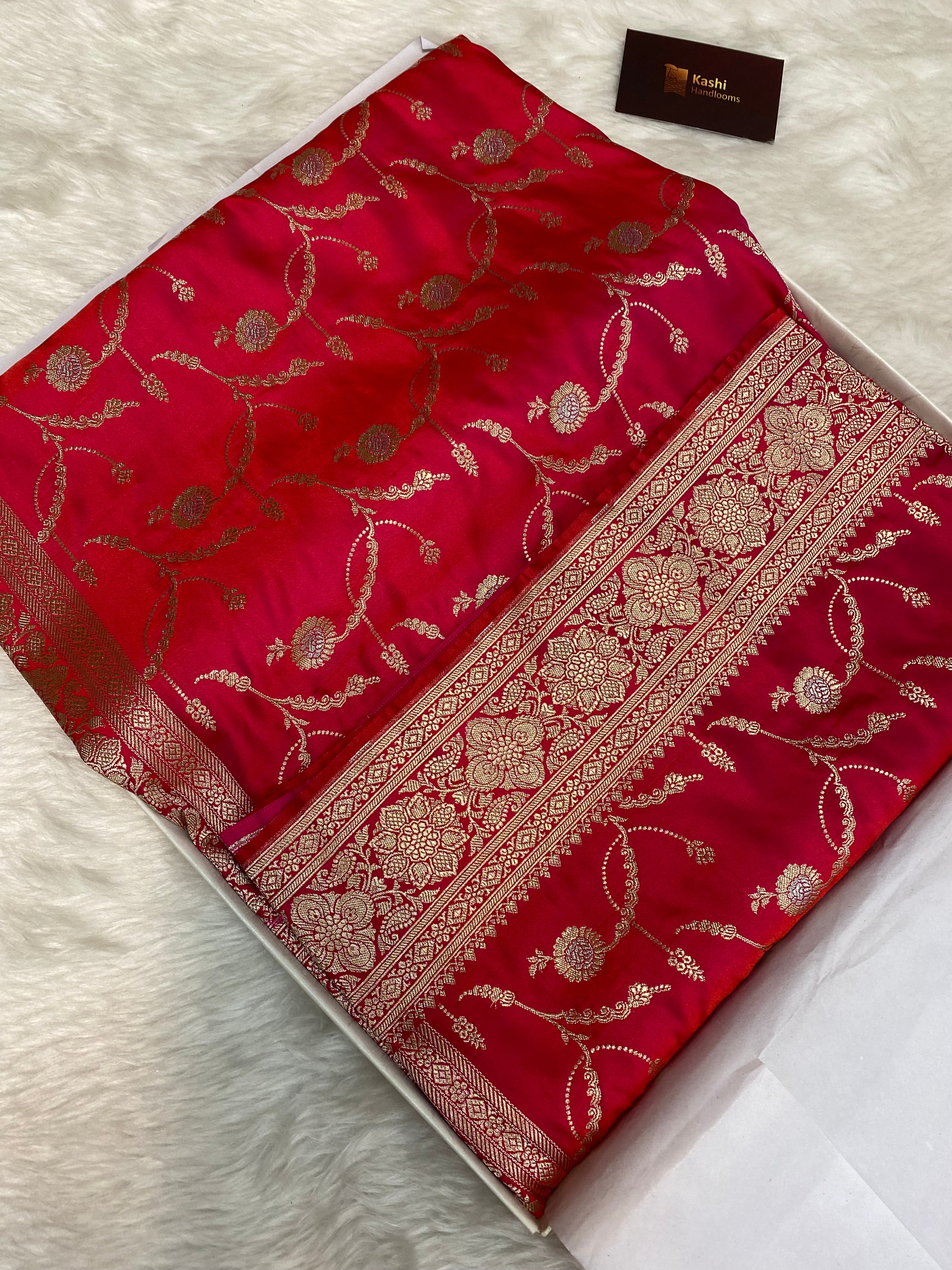 Cherry Rani mashru silk banarasi saree