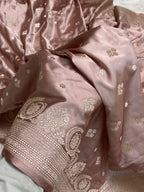 Light peach Mashru silk banarasi saree