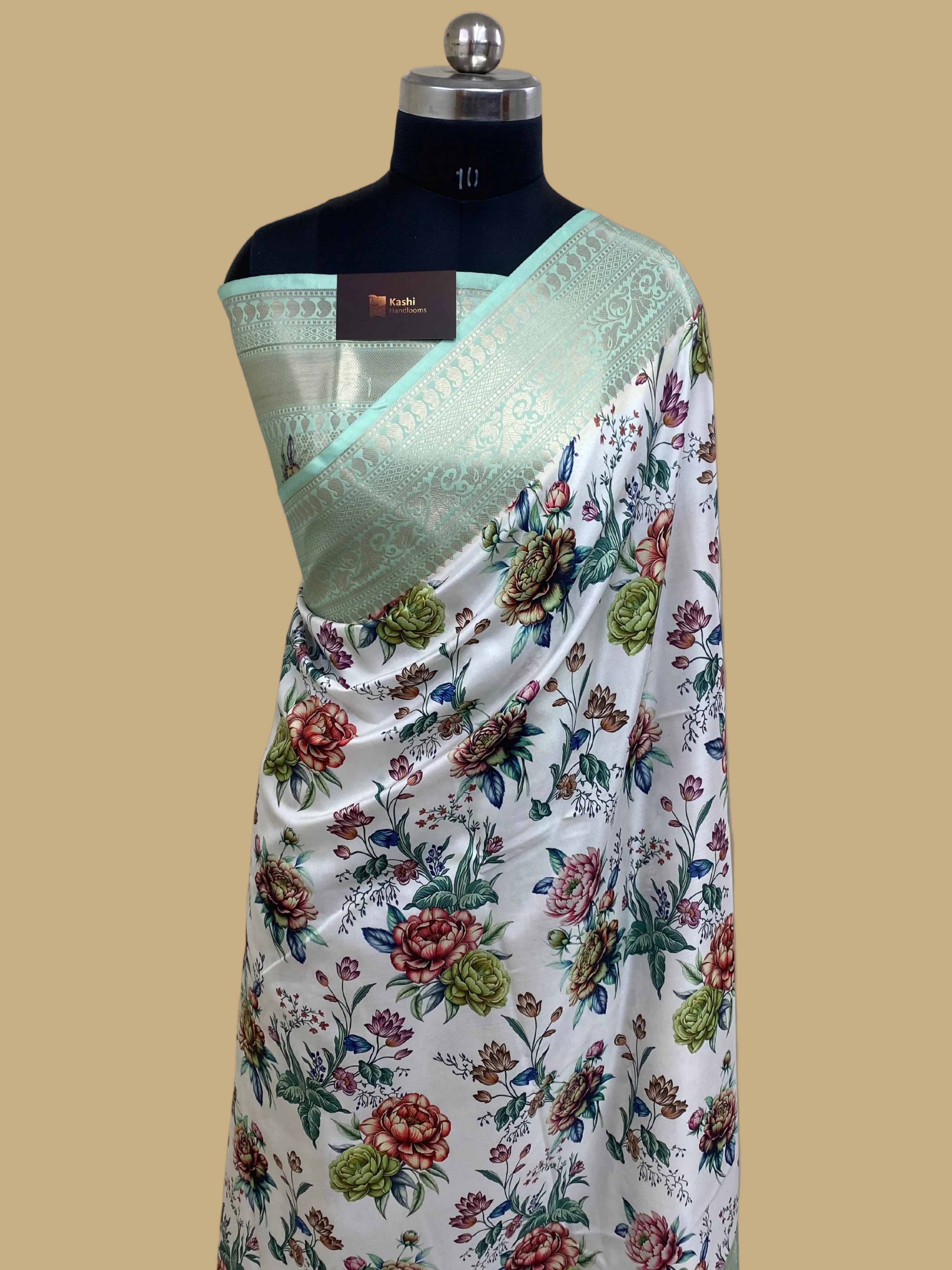 Semi silk digital print Banarasi saree