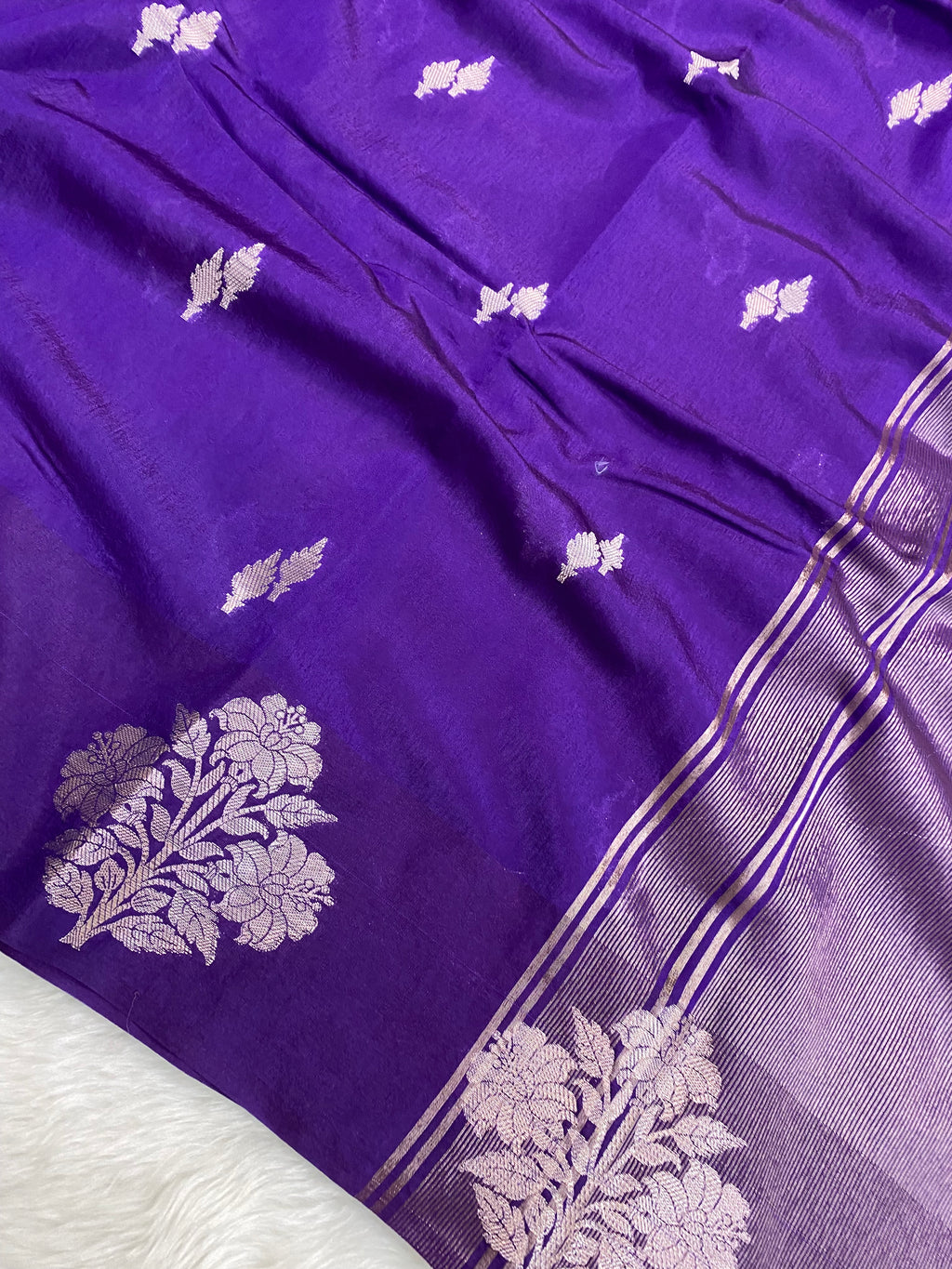 Purple Viscose Banarasi Saree