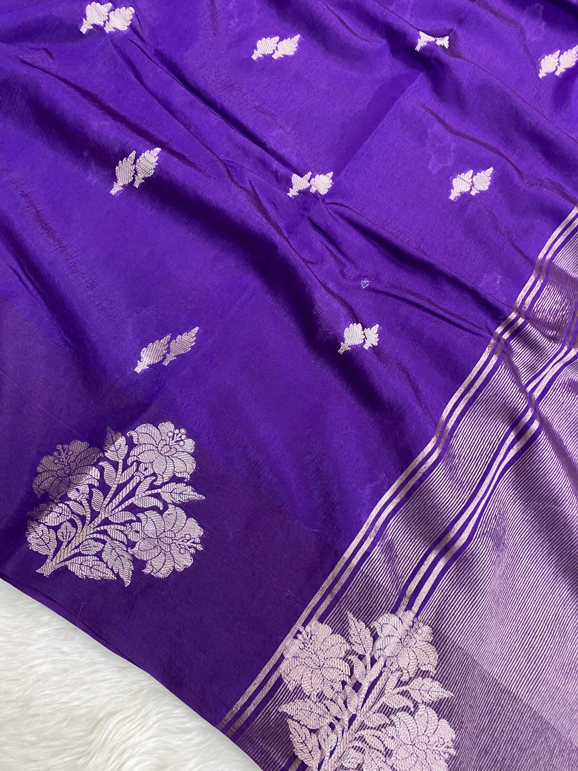 Purple Viscose Banarasi Saree