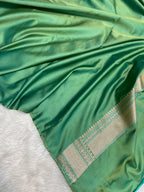 Sea green mashru silk tanchhui Banarasi saree