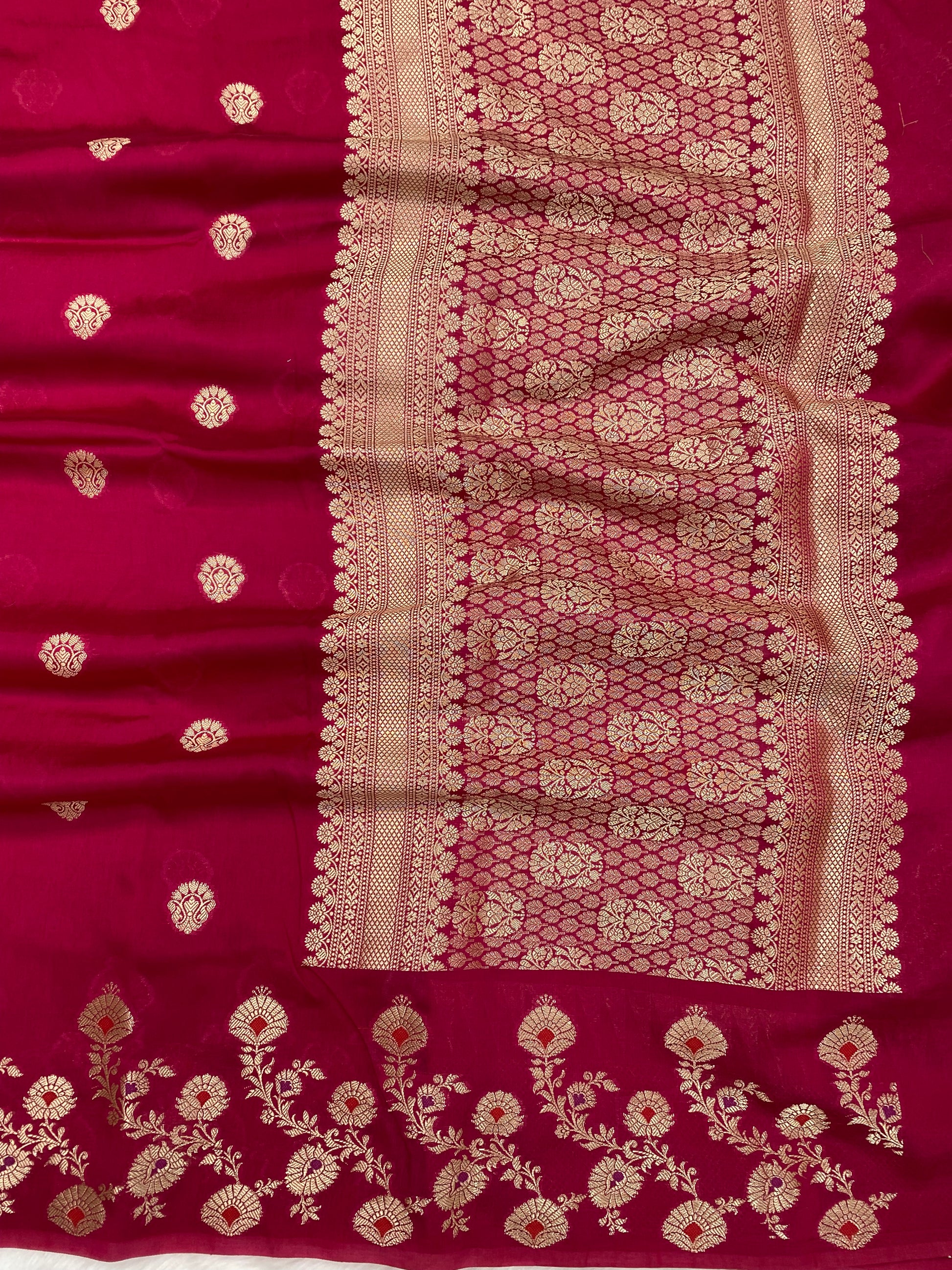 Rani Viscose Cotton Banarasi Saree
