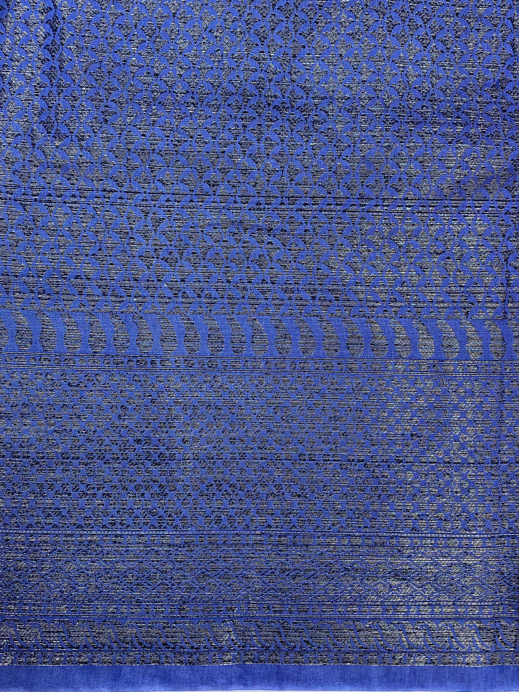 Sky Blue Georgette Jangla Pattern Banarasi Saree