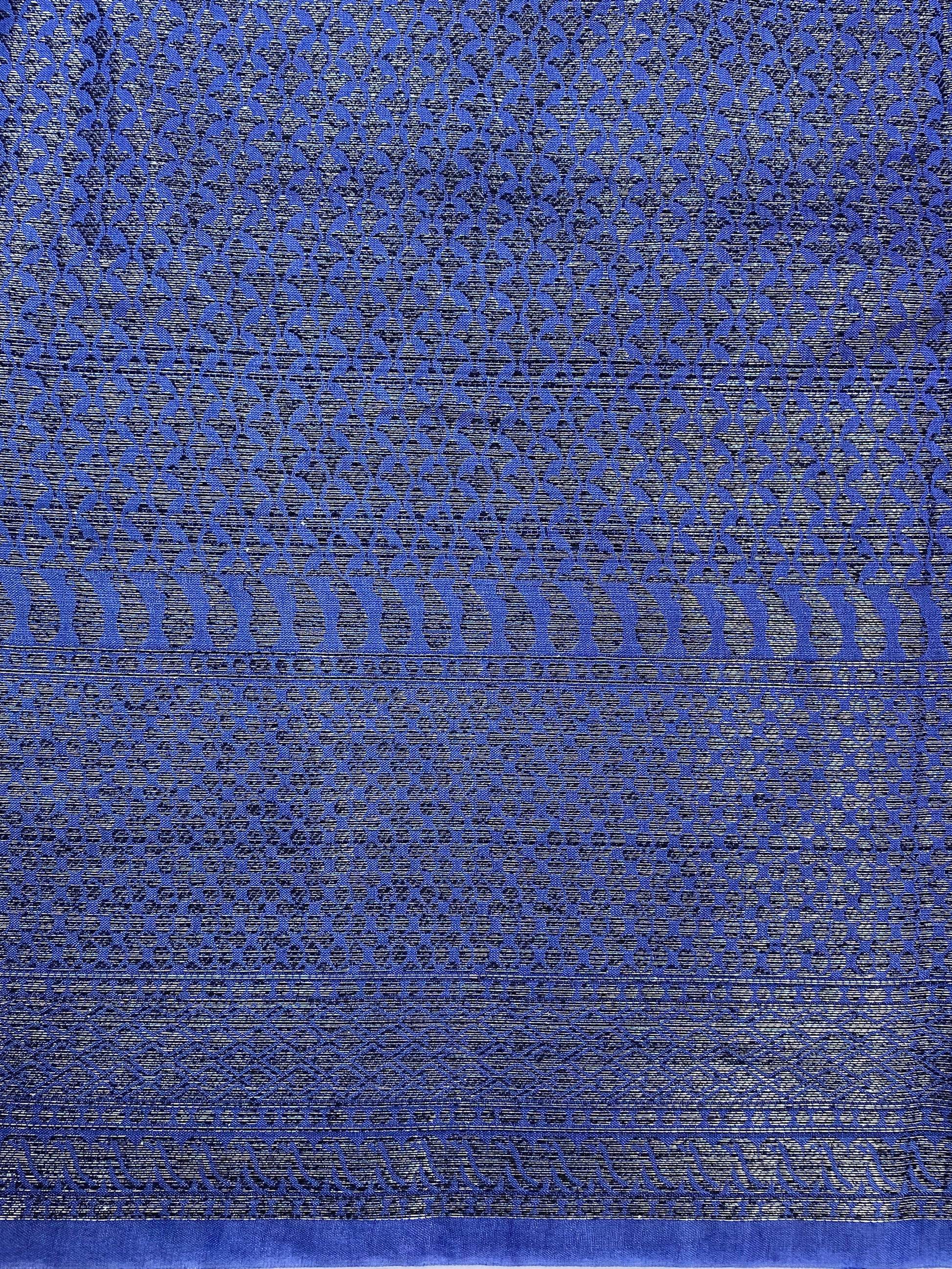 Sky Blue Georgette Jangla Pattern Banarasi Saree