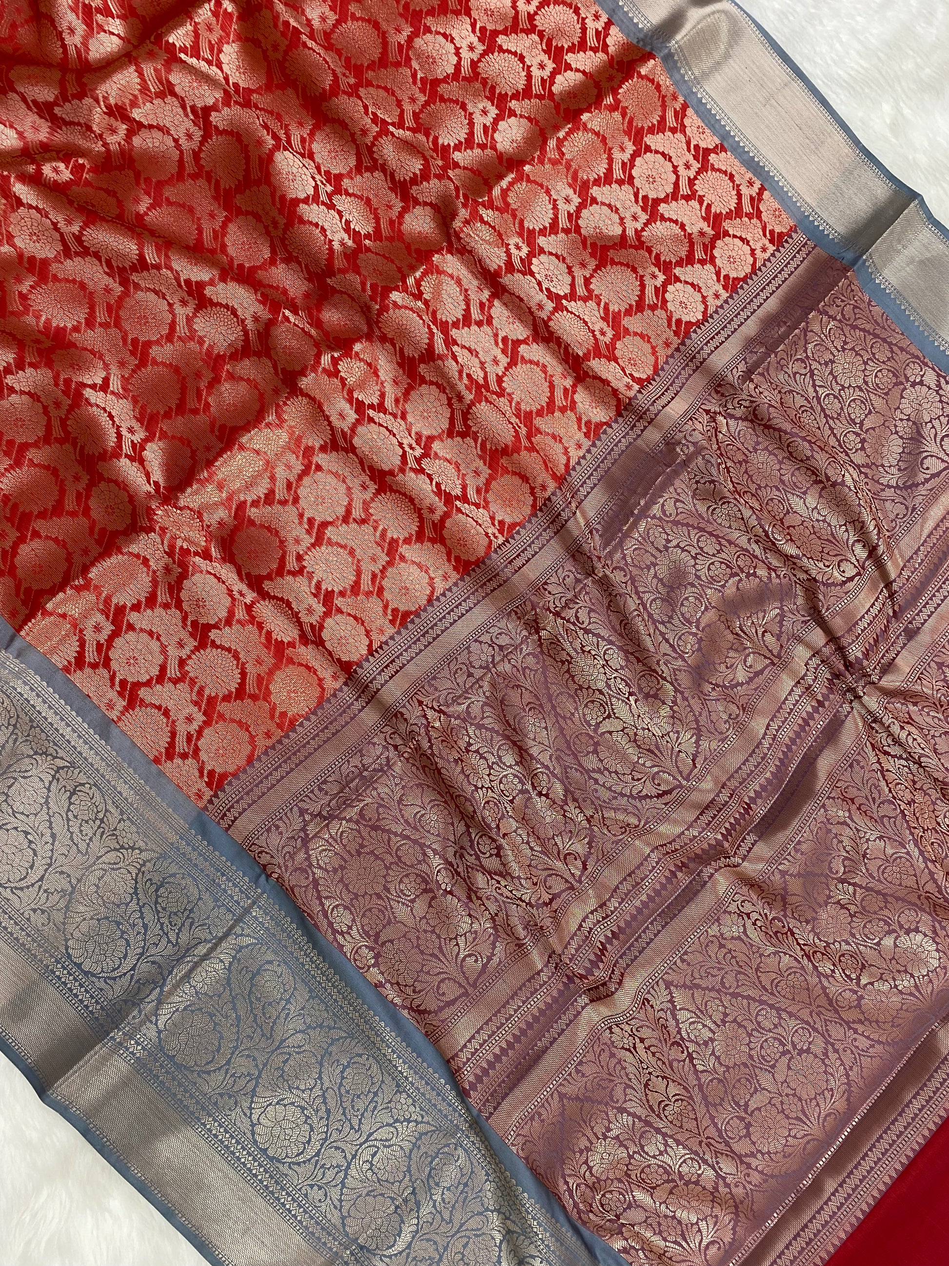 Red Tissue Silk Banarasi Saree