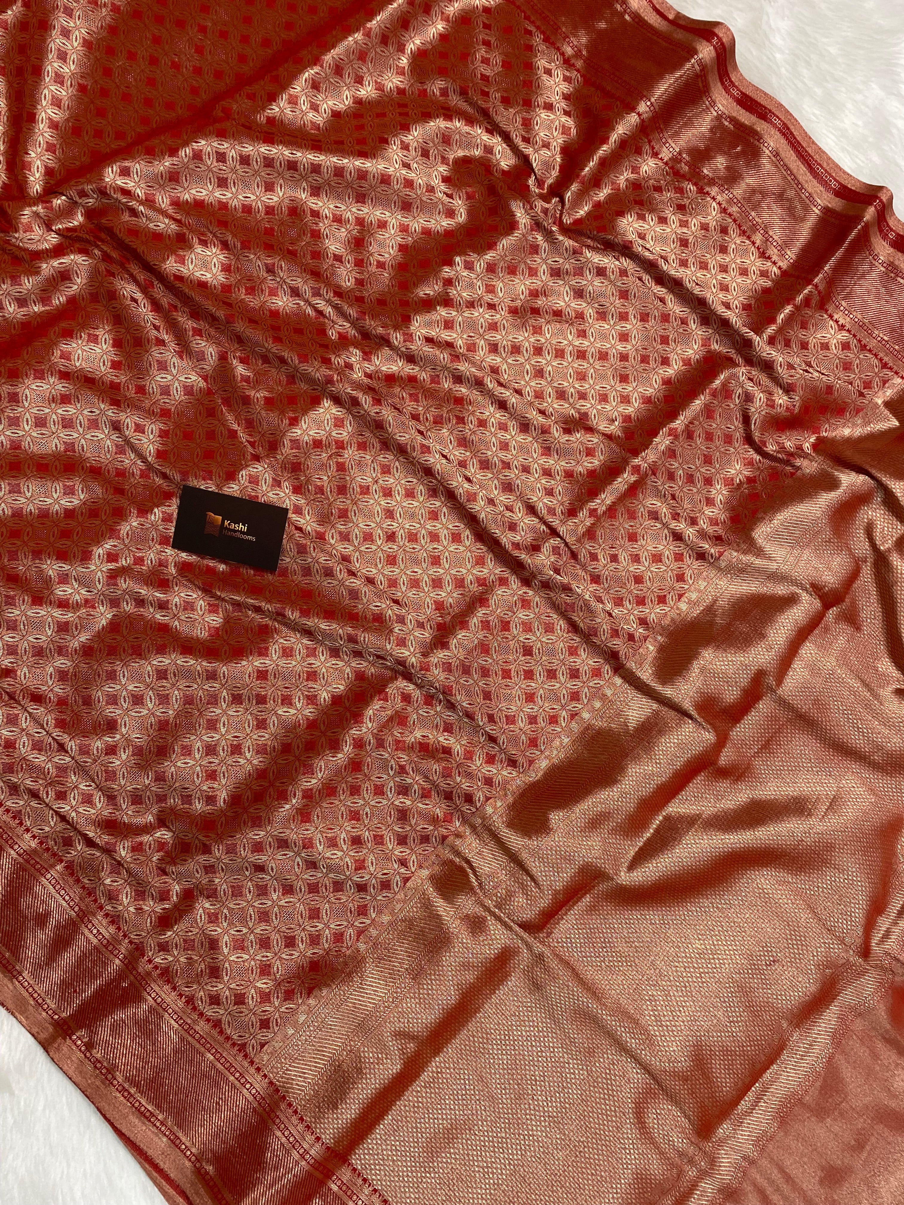 Red Kanchi Tissue silk Banarasi saree