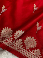 Karwa Chauth Special – Red Mashru Silk Banarasi Saree ❤️