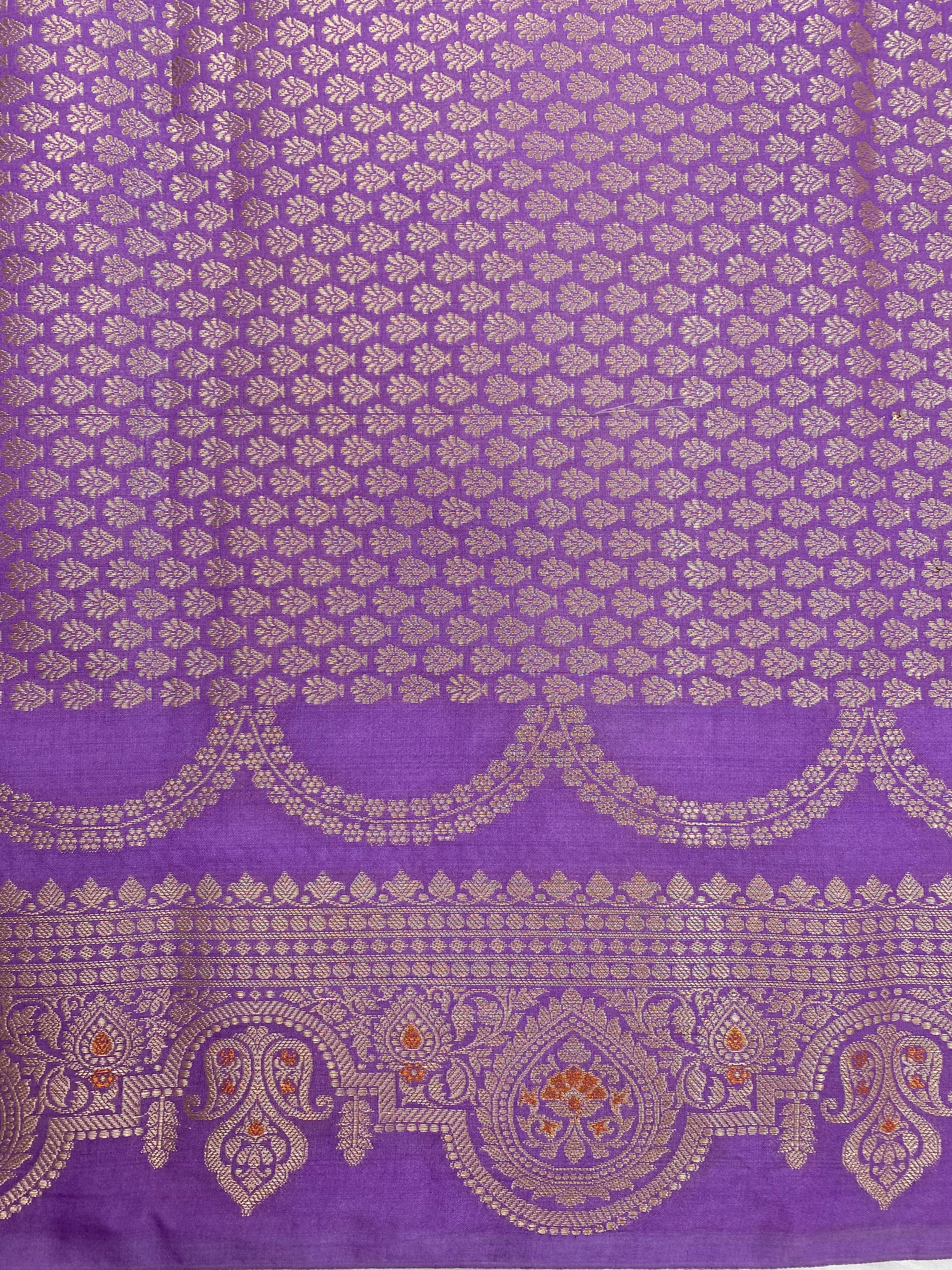 Purple Monga Silk Banarasi Saree
