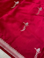 Maroon mashru silk banarasi saree