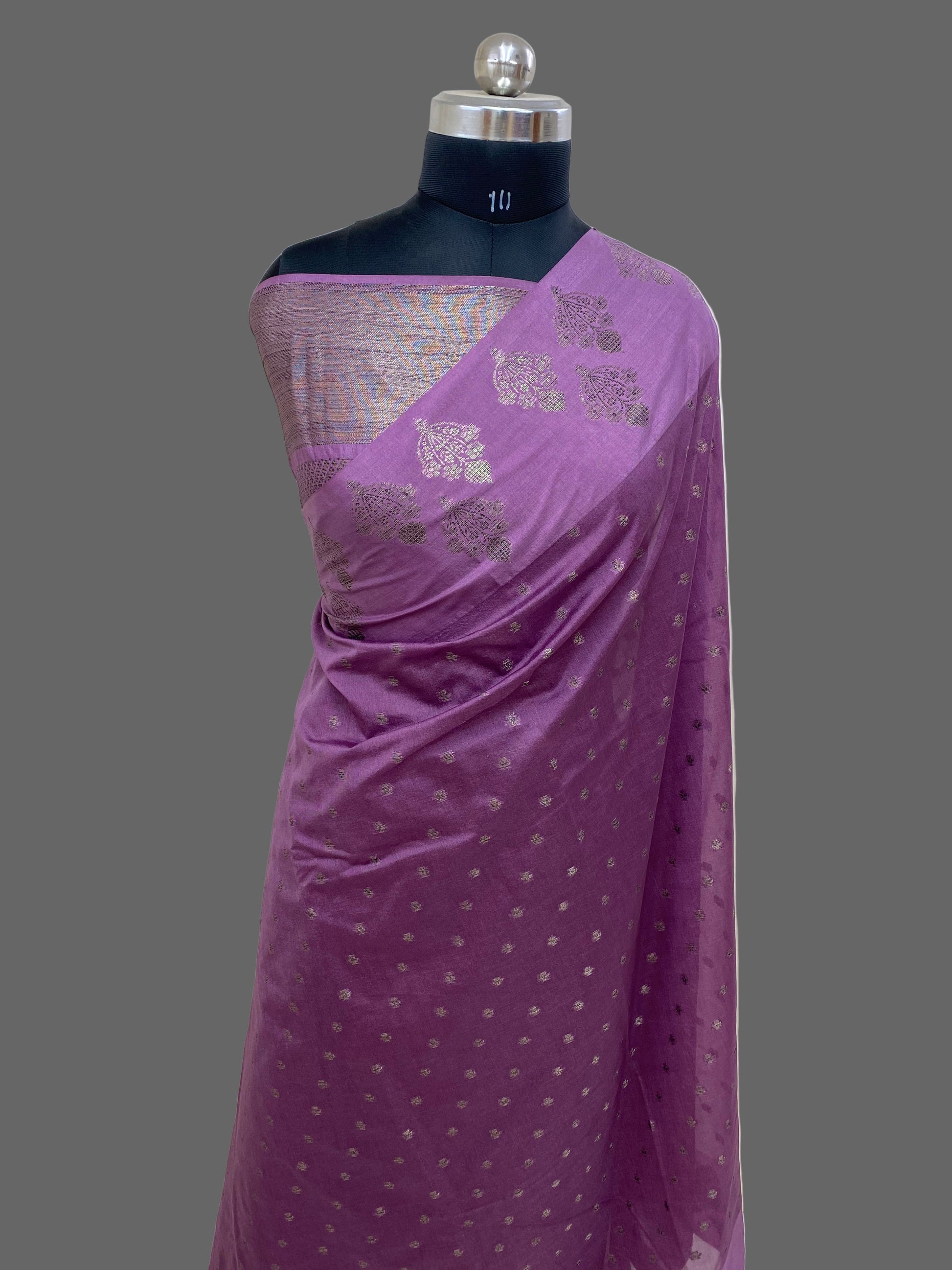 Dark Pink Semi Georgette Banarasi Saree