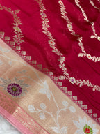 Cherry Rani viscose Raw mango Banarasi saree