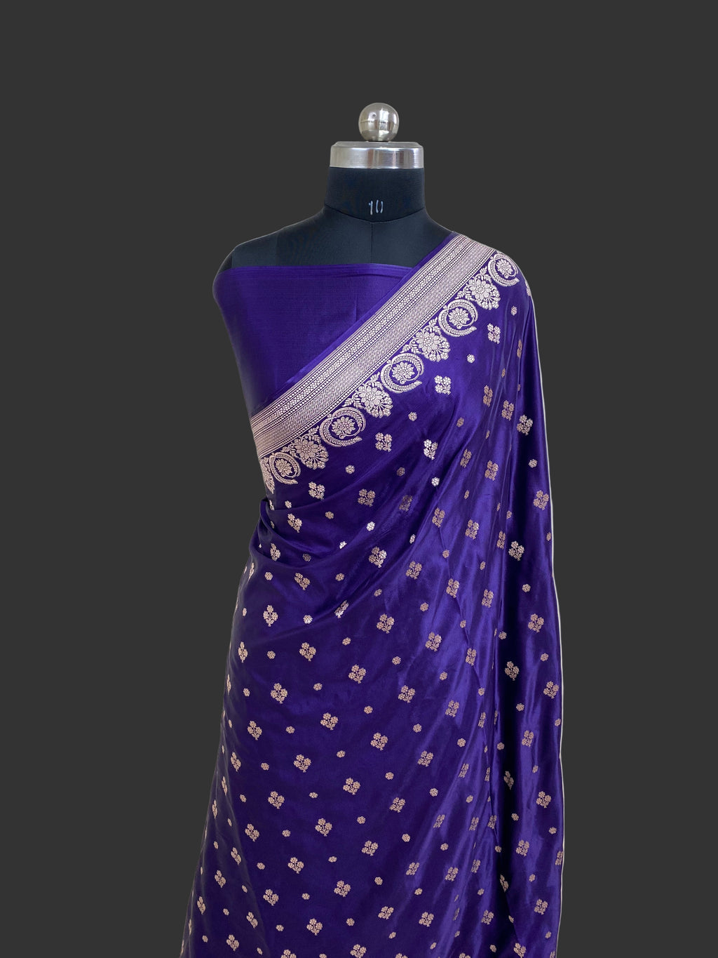 Purple Mashru Silk Banarasi Saree