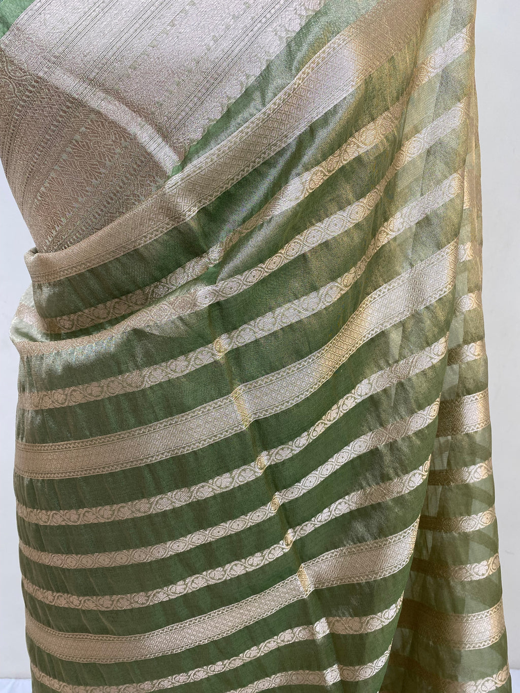 Pista Green Tissue Silk Banarasi Saree