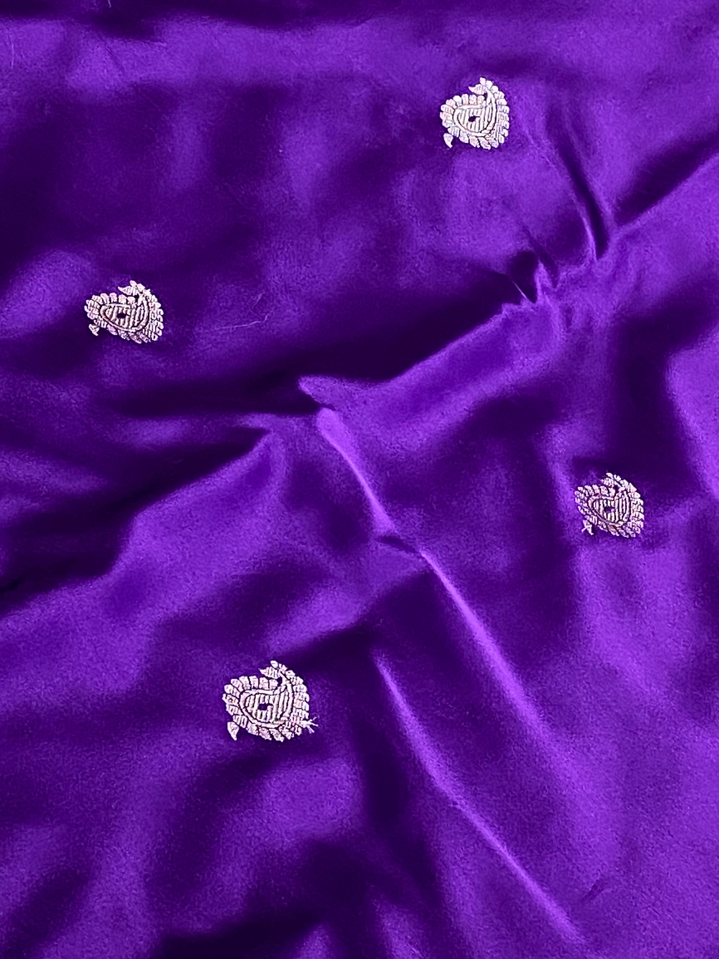 Purple Mashru Silk Banarasi Saree