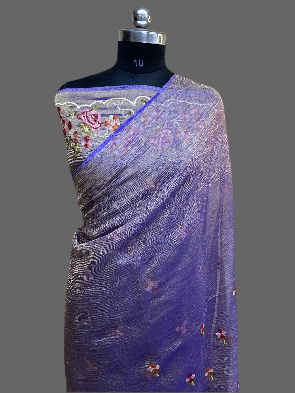 Pure Tissue Silk with hand cutwork Embroidery Banarasi Saree