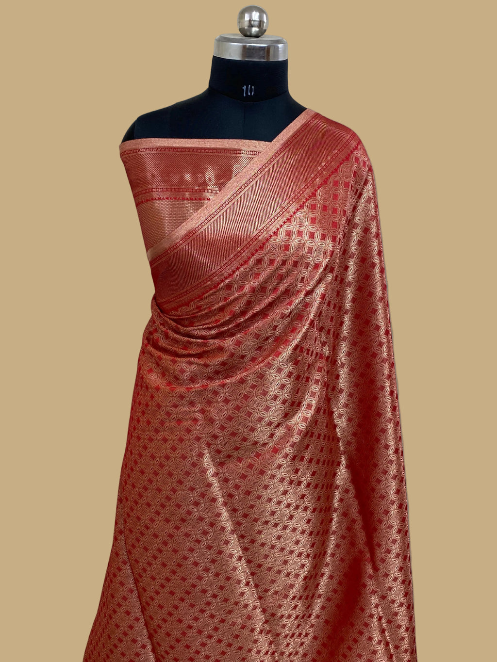 Red Kanchi Tissue silk Banarasi saree