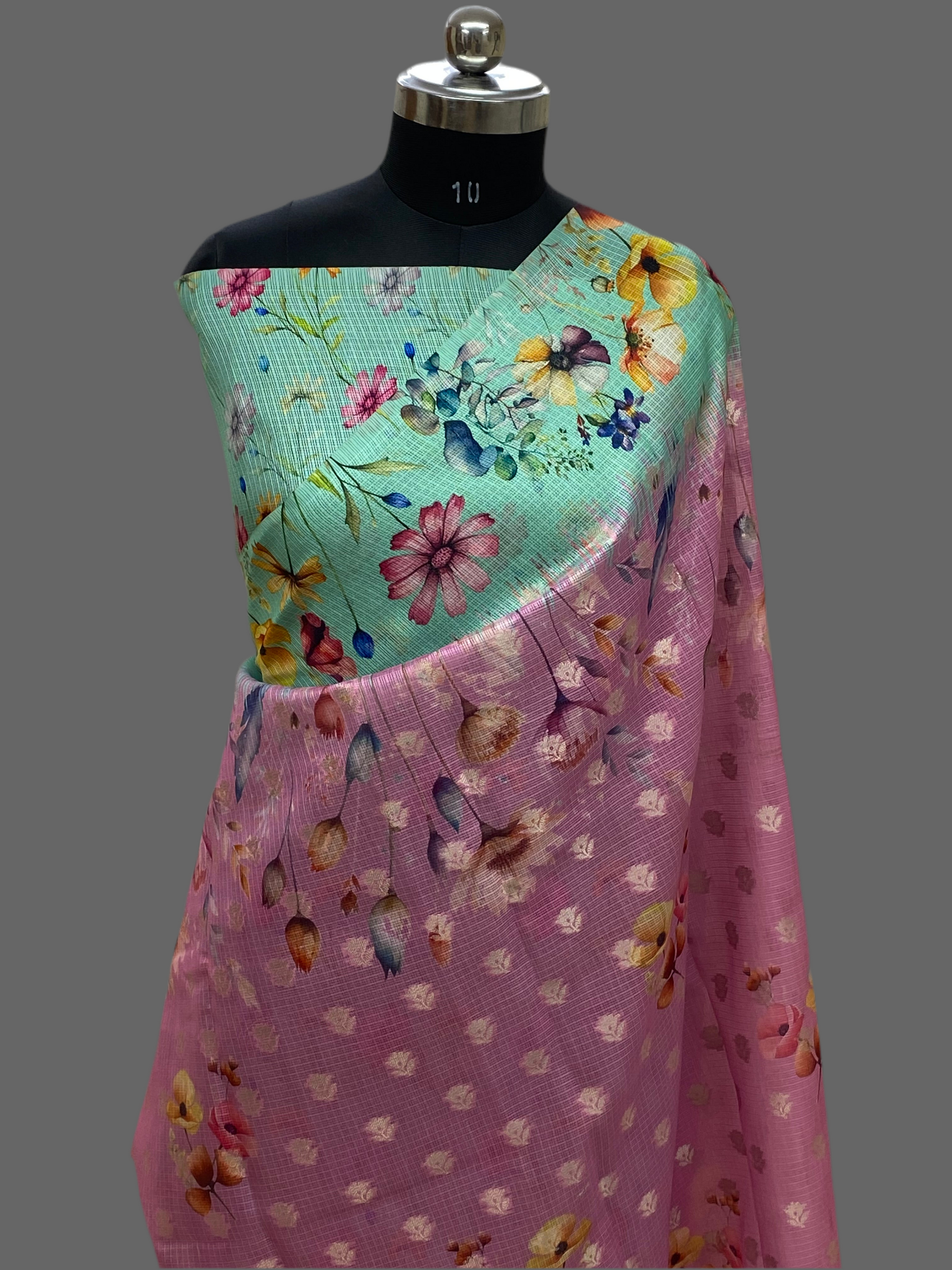 Kota Cotton Digital Print Banarasi Saree