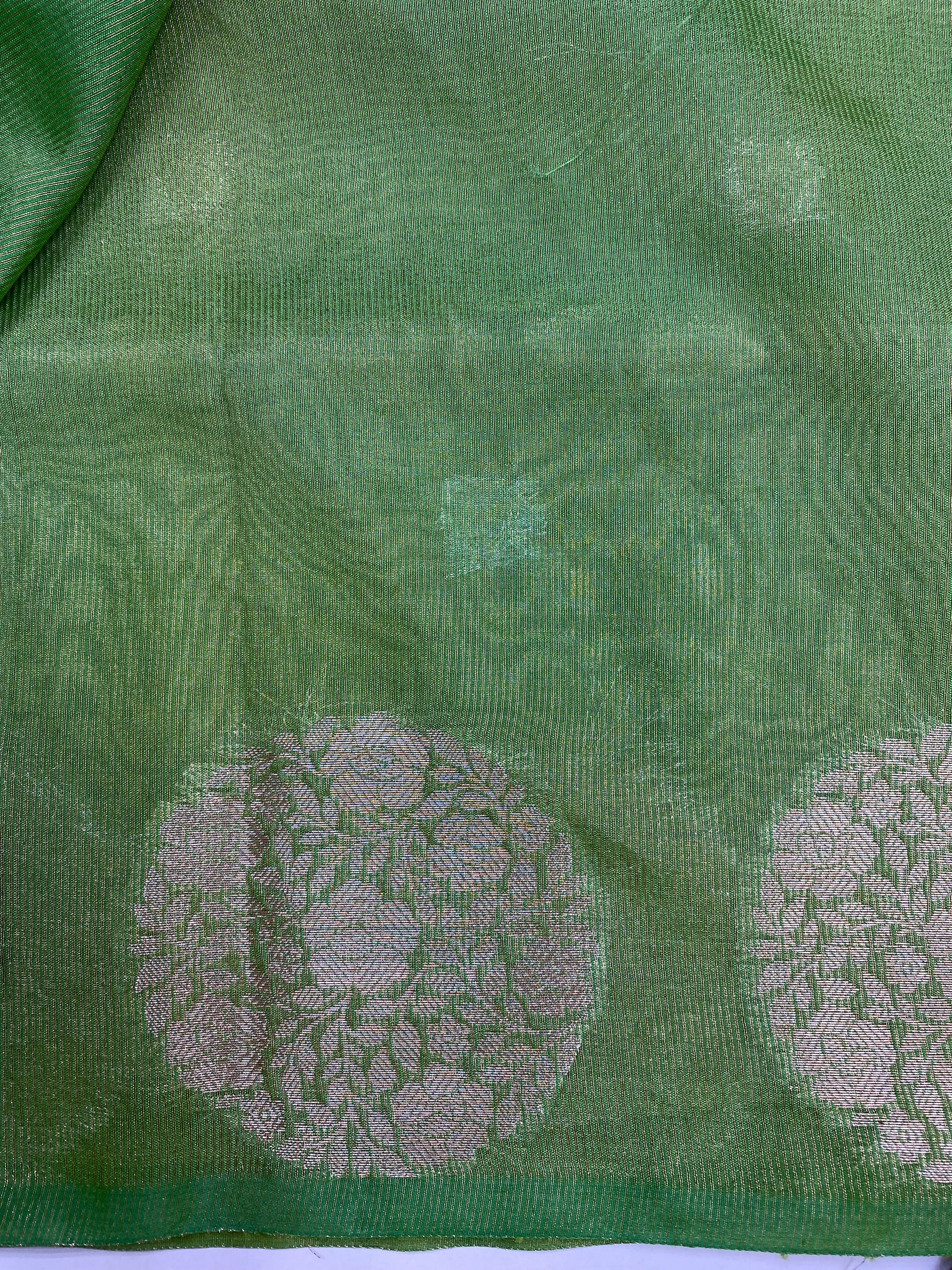 Pista-Green Tissue Silk Banarasi Saree