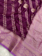 Magenta crepe Silk Banarasi Saree