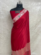 Red Mashru Silk Banarasi Saree
