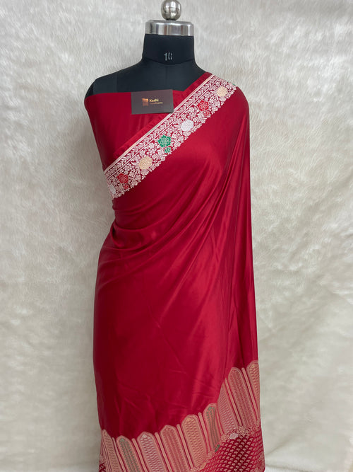 Red Mashru Silk Banarasi Saree