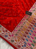 Red Color Mashru Silk Paithni Banarasi Saree