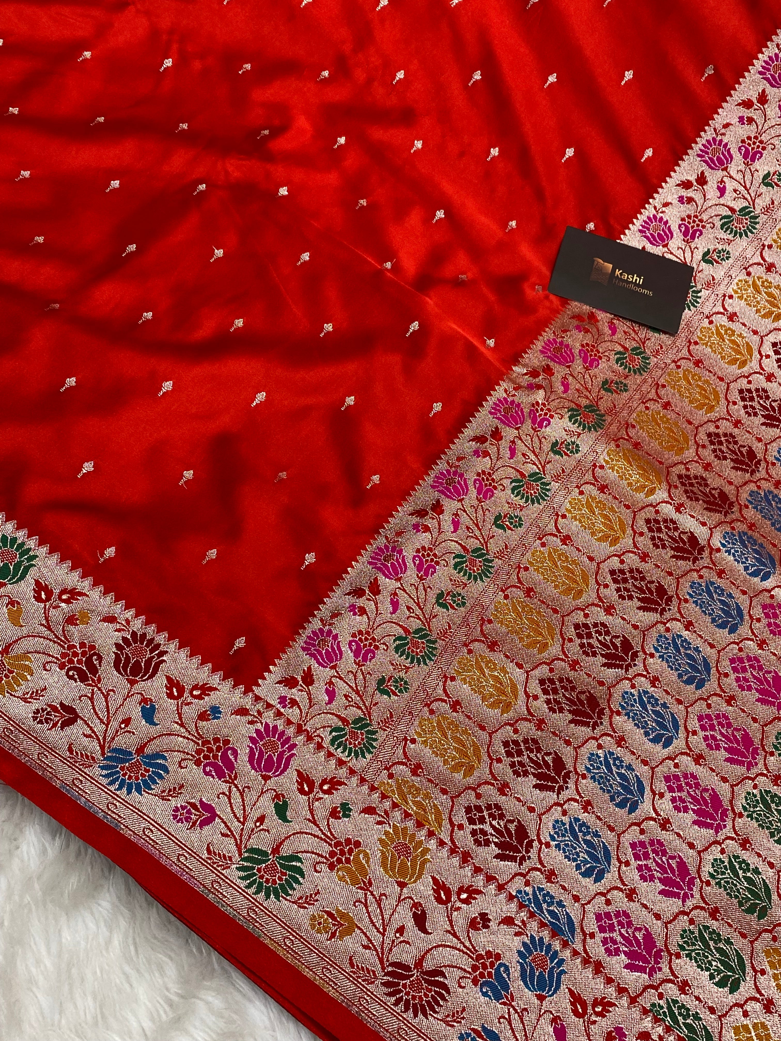 Red Color Mashru Silk Paithni Banarasi Saree