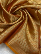 Premium orange colour tissue silk Banarasi saree