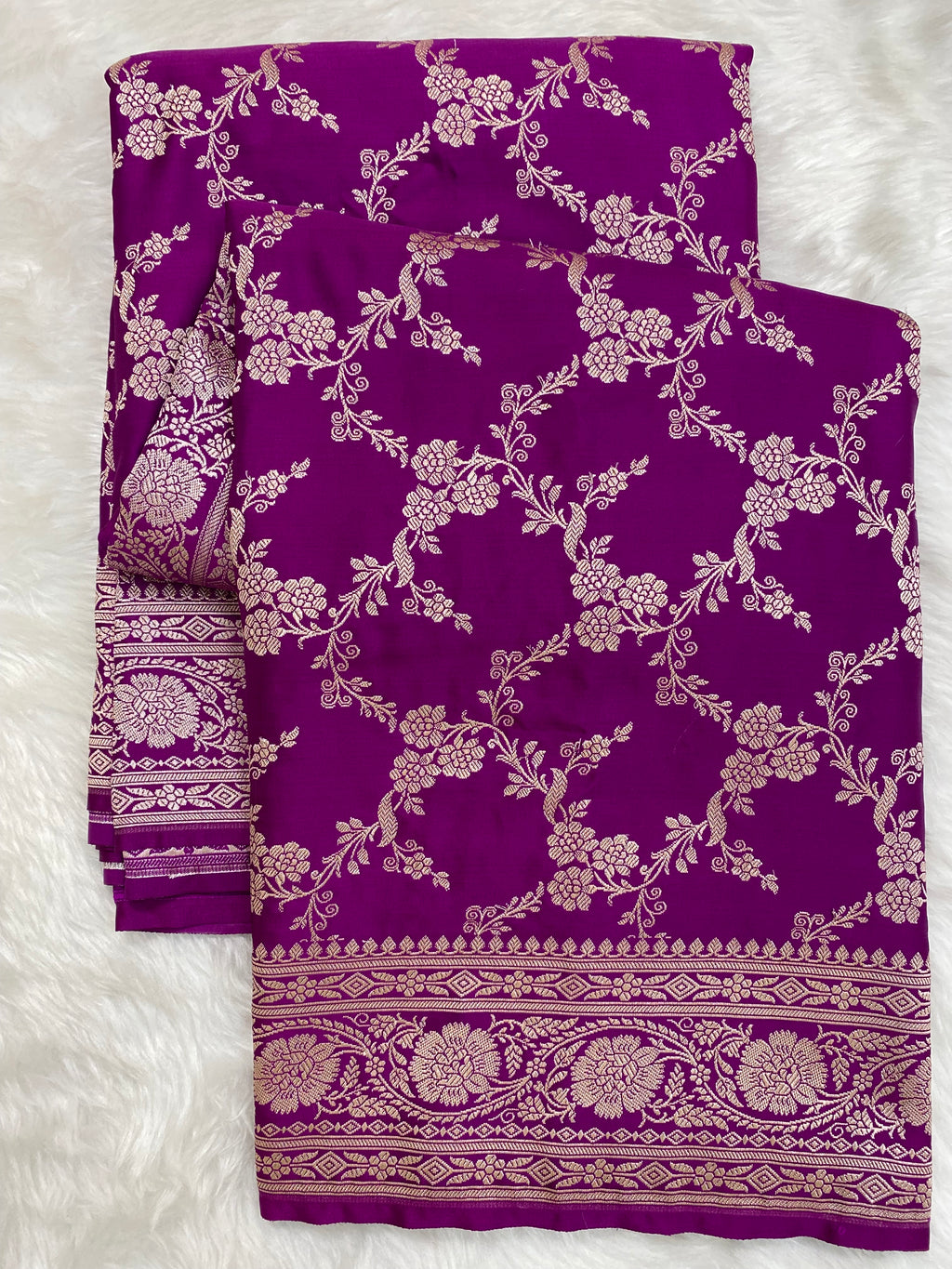 Magenta Mashru Silk Banarasi Saree