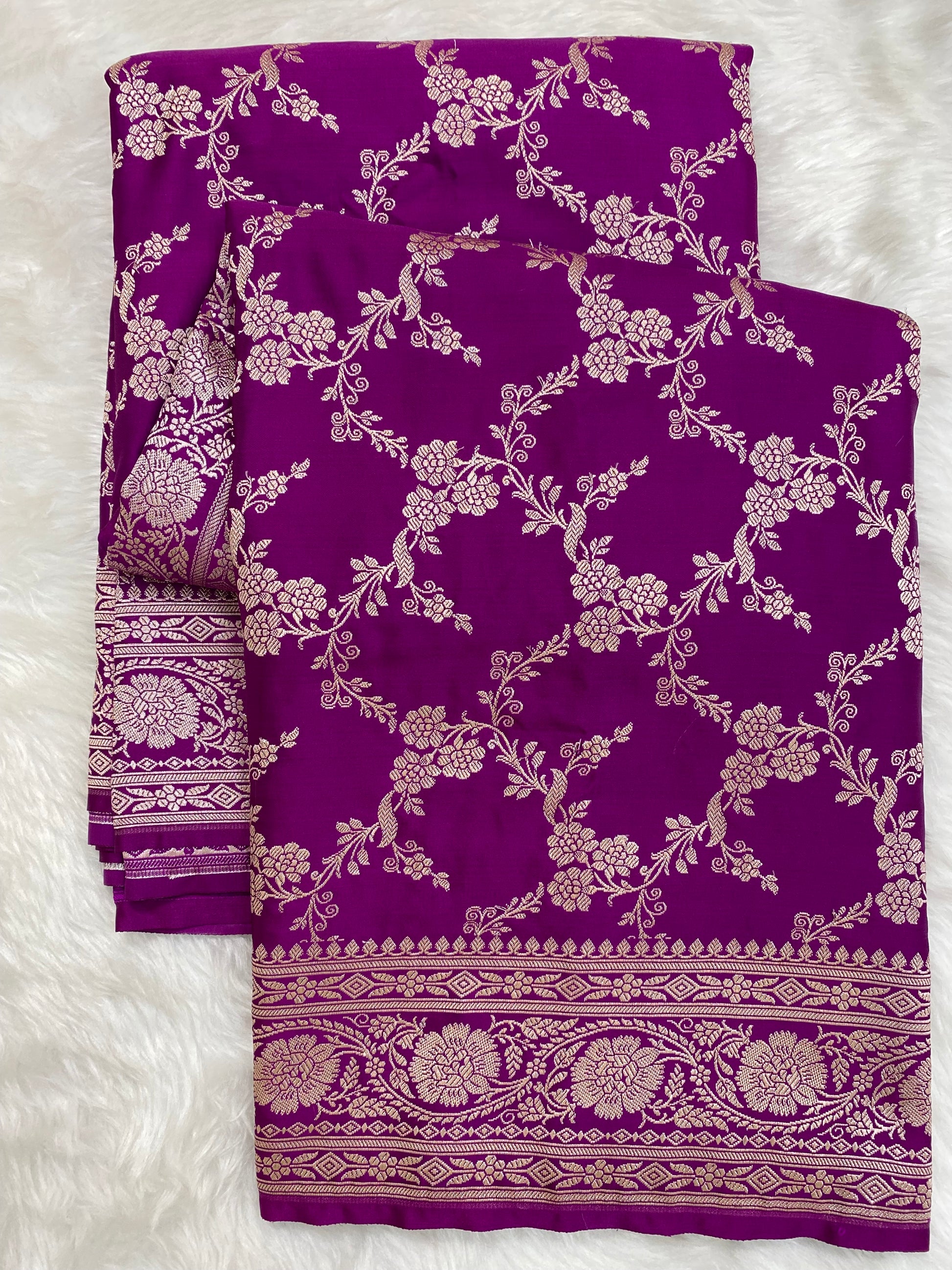 Magenta Mashru Silk Banarasi Saree