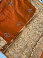 Tissue silk Banarasi saree with handwork