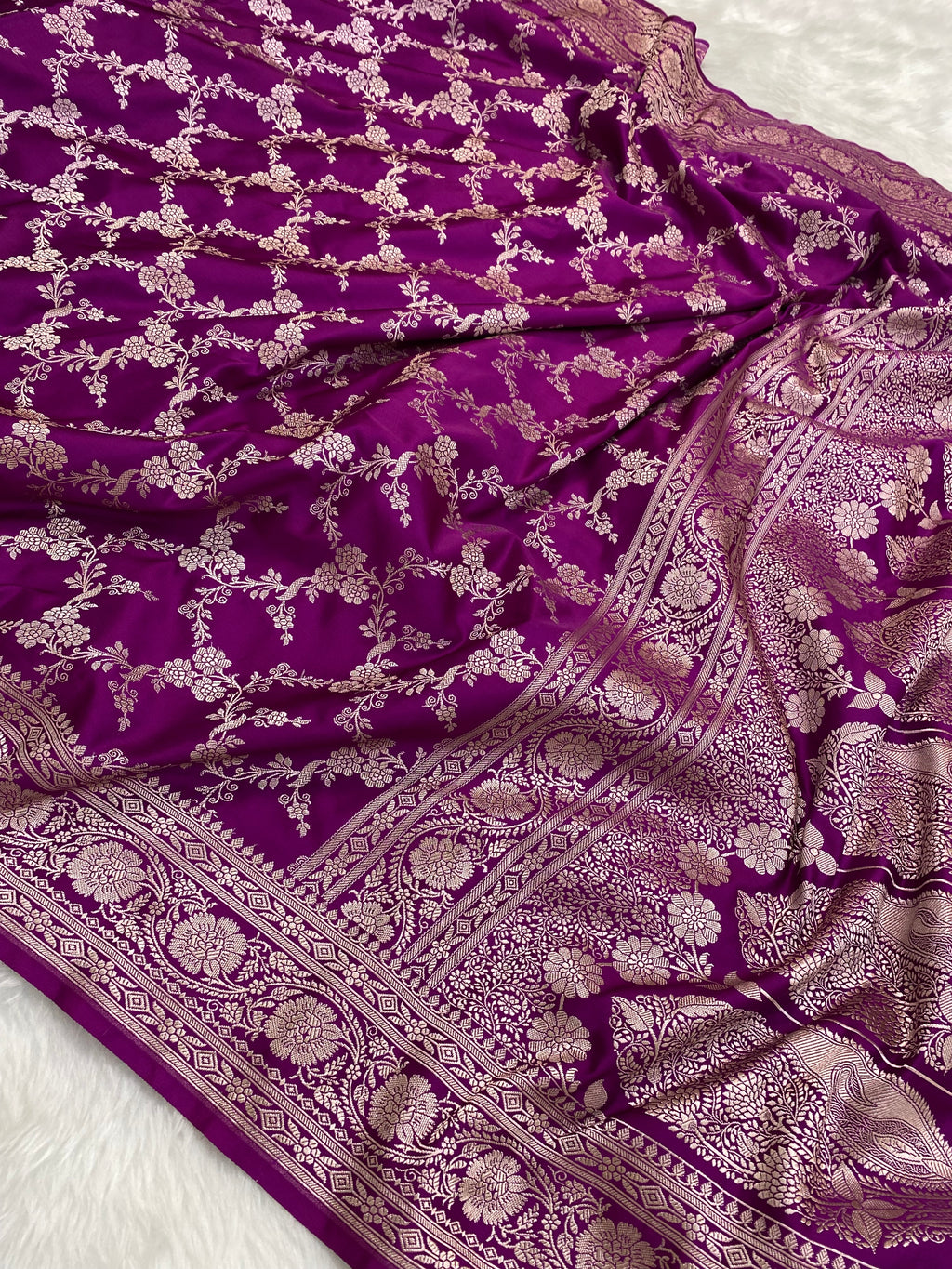 Magenta Mashru Silk Banarasi Saree