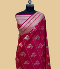 Elegant Green Banarasi Saree with Floral Zari Work