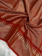 Red semi Raw mango Banarasi saree
