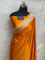 Musturd colour mashru silk banarasi saree