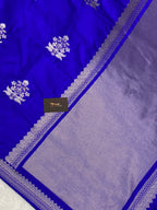 Royal blue mashru silk (A)+grade  Banarasi saree