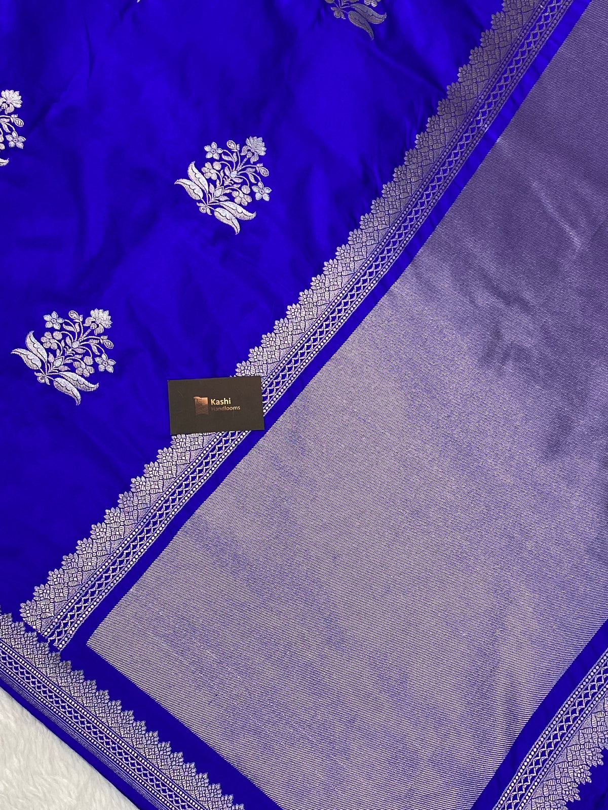 Royal blue mashru silk (A)+grade  Banarasi saree