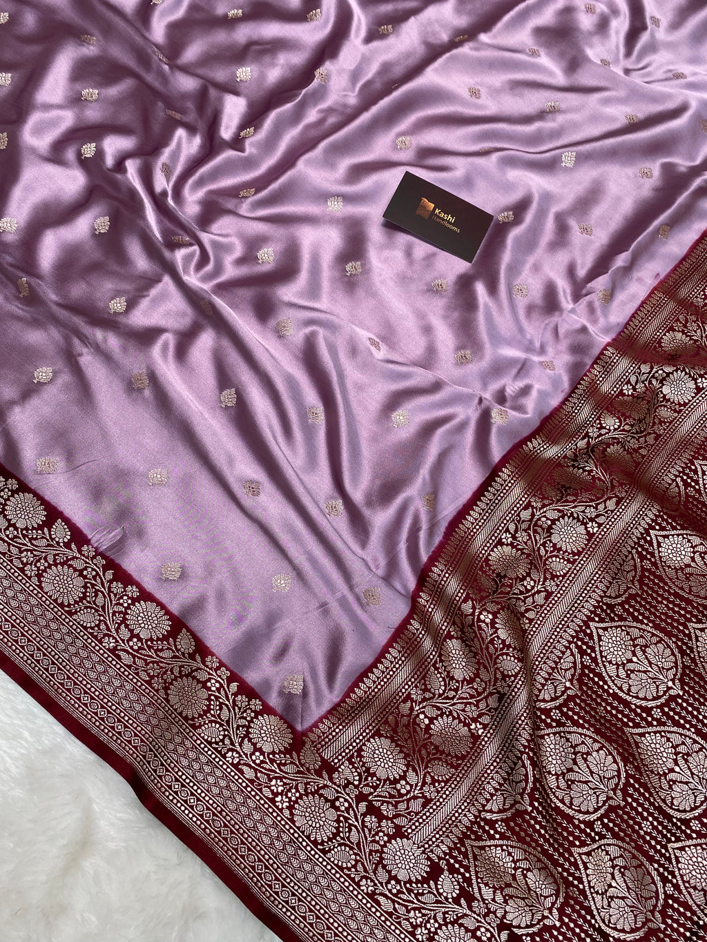Dark pink mashru silk banarasi saree