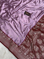Dark pink mashru silk banarasi saree