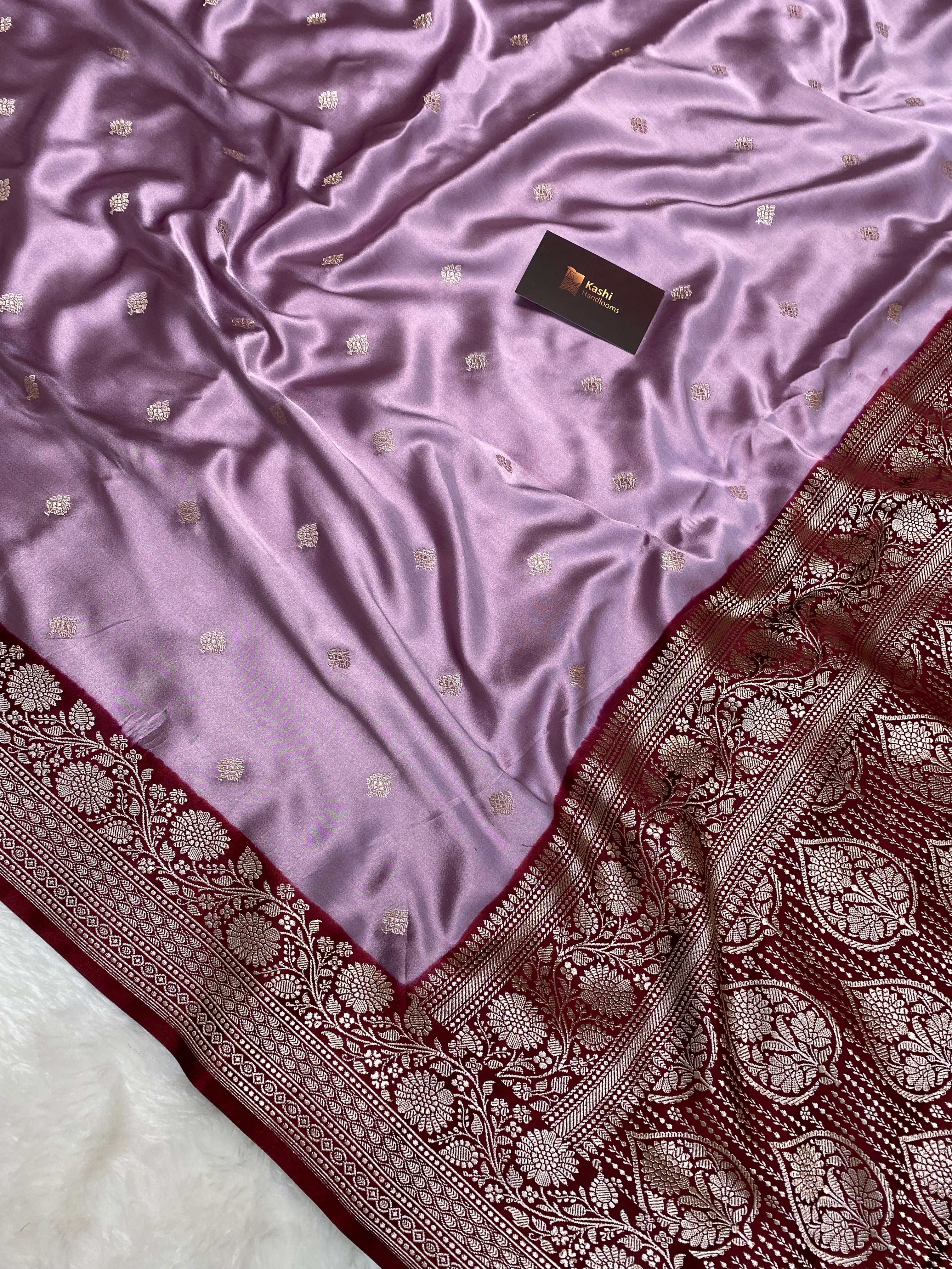 Dark pink mashru silk banarasi saree
