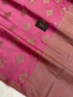 Dark pink Georgette silk banarasi saree