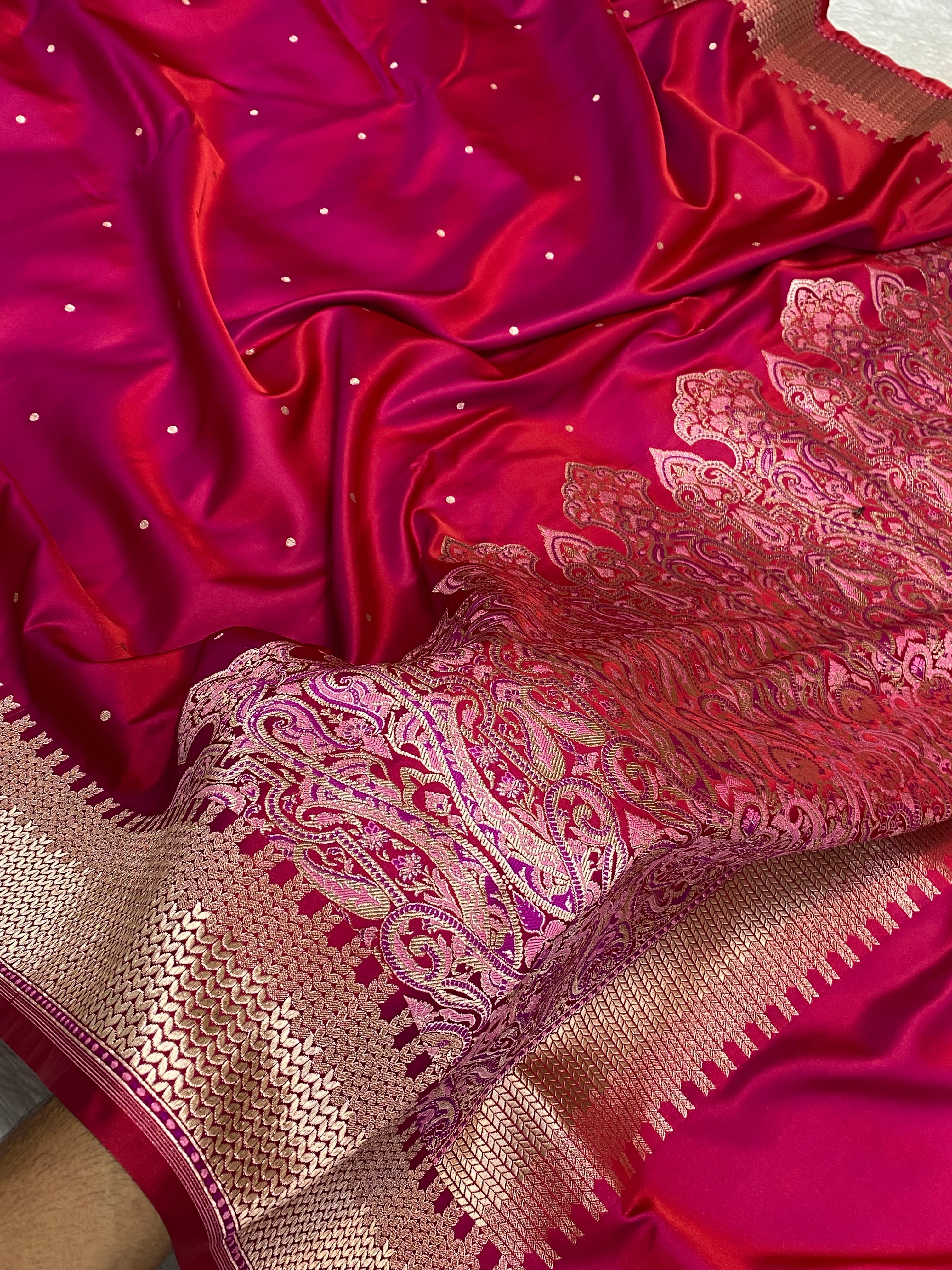 Cherry Rani Mashru Silk Banarasi Saree