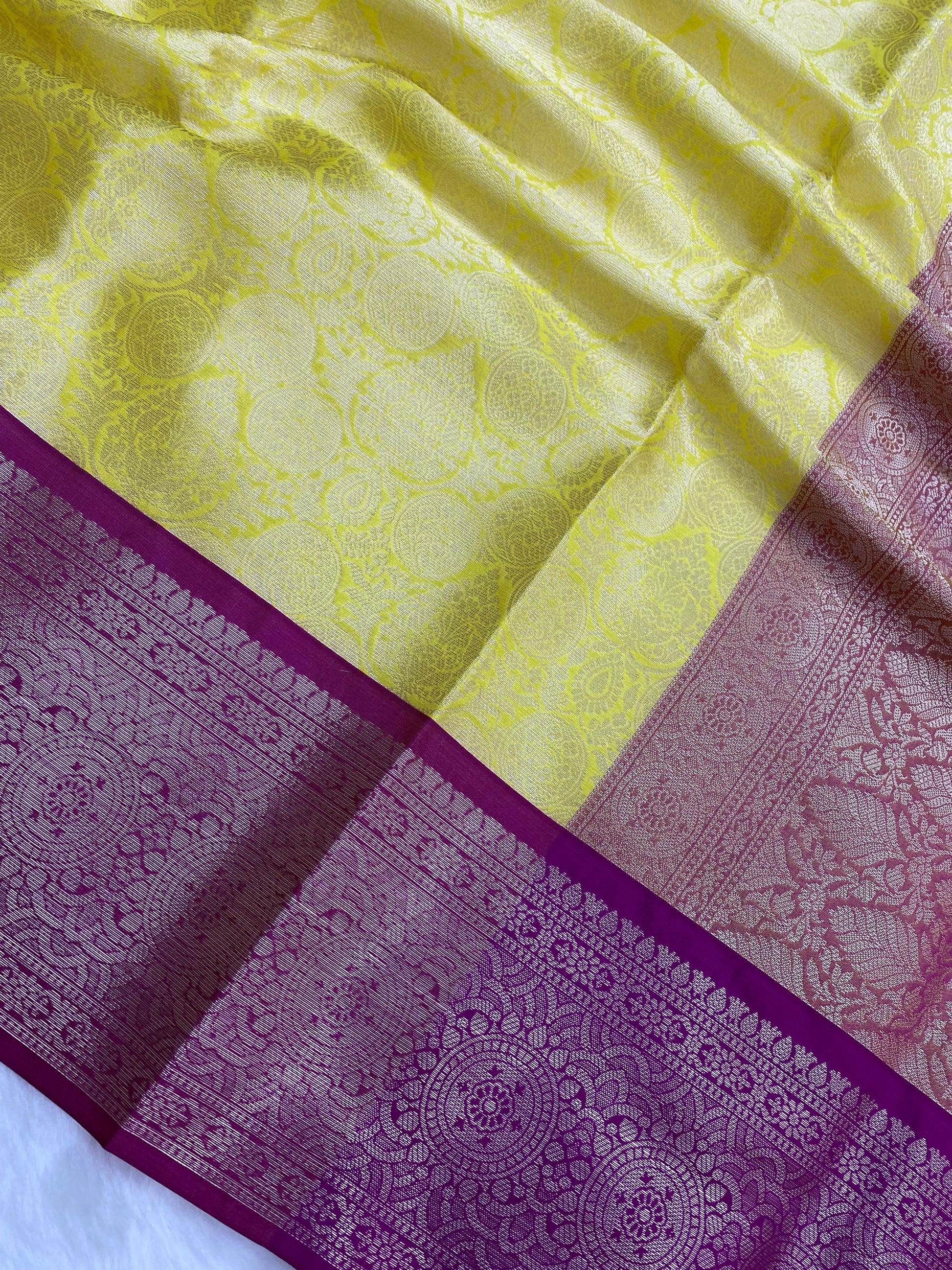 Yellow Tissue Silk Banarasi Saree