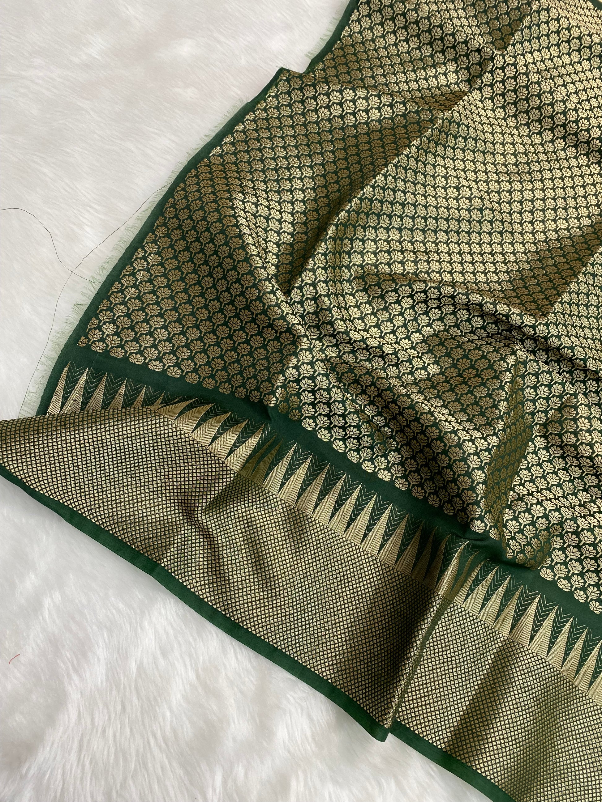Green Viscose Cotton Banarasi Saree