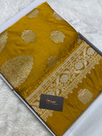 Mustard colour Mashru silk banarasi saree