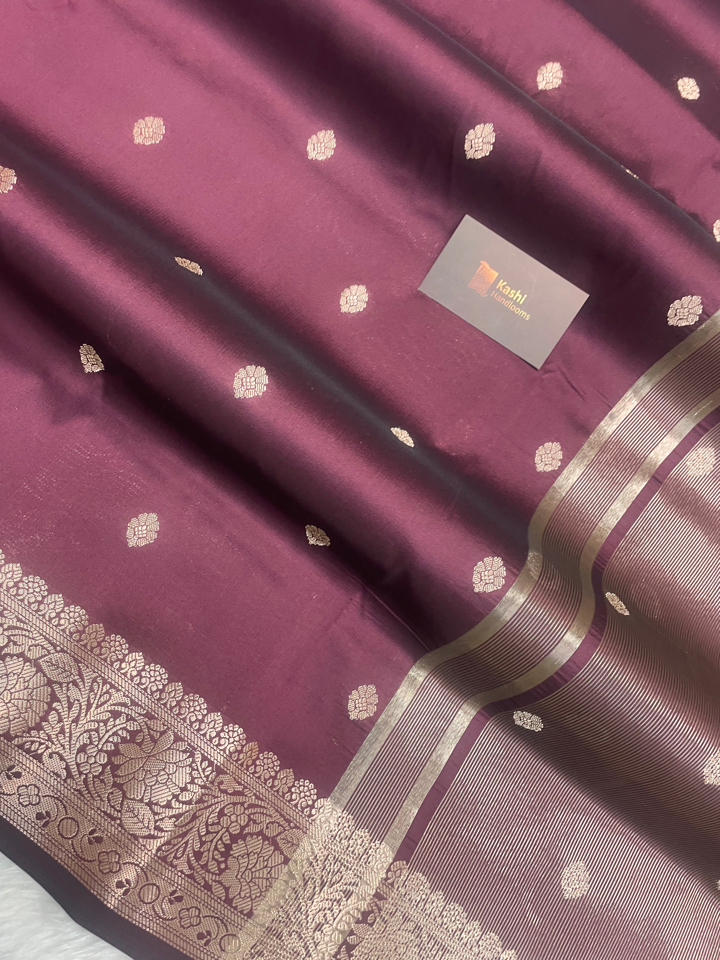 Wine chiniya silk banarasi saree