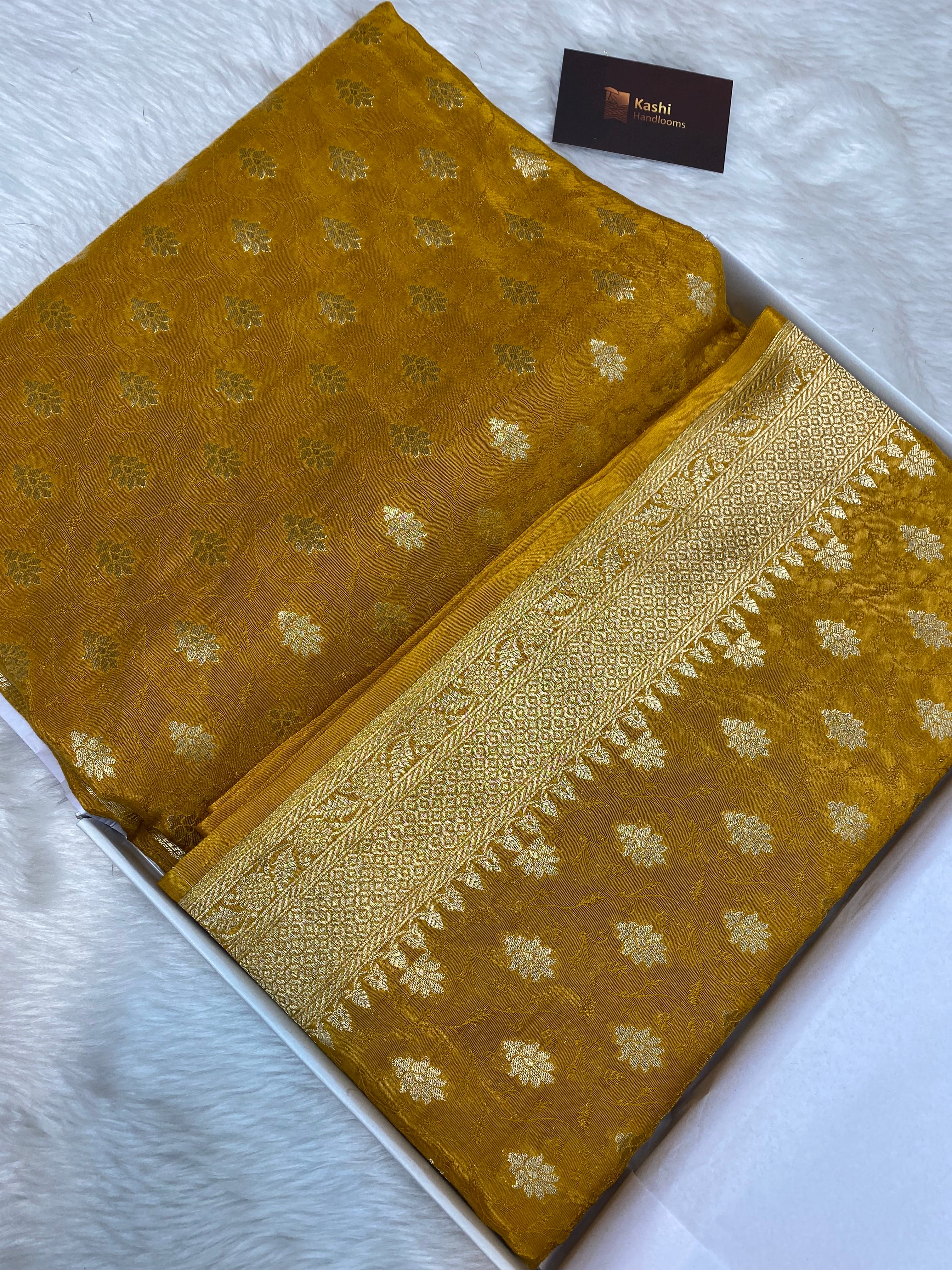 Mehendi Function Special Pure Resham Finish Fabric Banarasi Saree