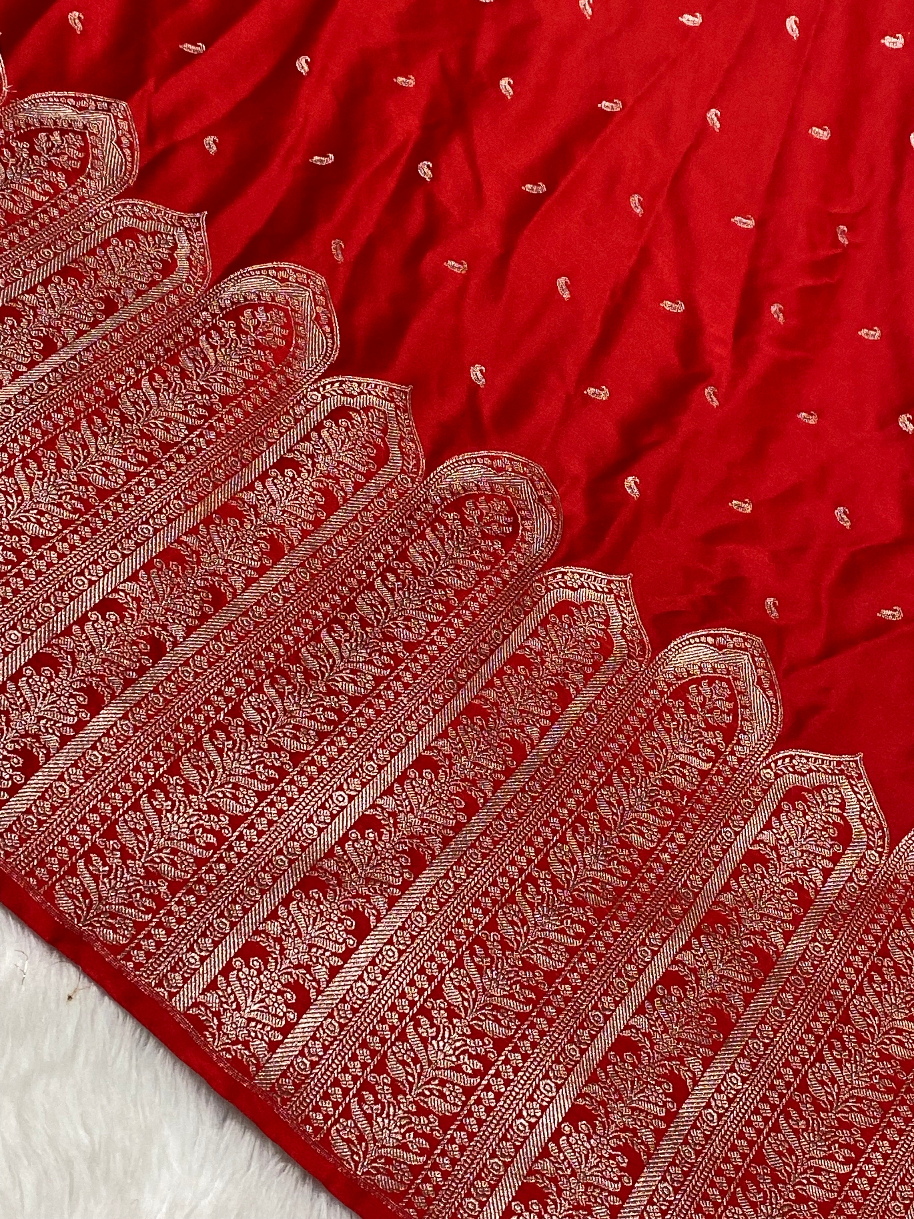 Red Color Mashru Silk Banarasi Saree